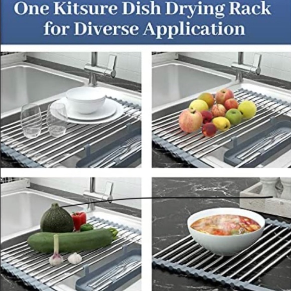 Kitsure Roll Up Dish Drying Rack/Organizer NIB
